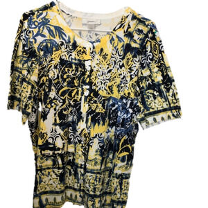 CJ Banks Button Front Short Sleeve Cardigan